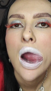 White Lipstick French Kisses From Perfect Latex Bimbo