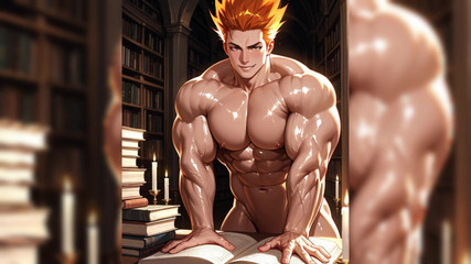 Erotic Man: Hårlösa Muskel Hunks Ai bildspel