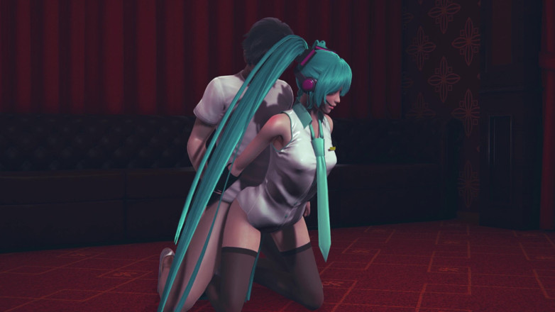 Waifu club 3D: Miku zerżnięta w dupę w klubie ze striptizem