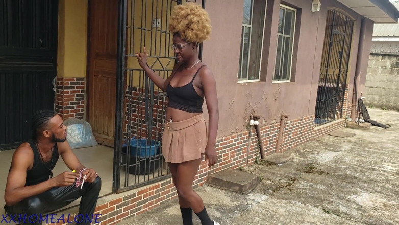 Home Alone: Ebony College Babe Jazmine Came Looking for Her Boyfriend and...