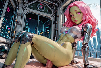 DreamDealer: Alyxa, die alien-göttin, zeigt dir in cybertown - ai generiert