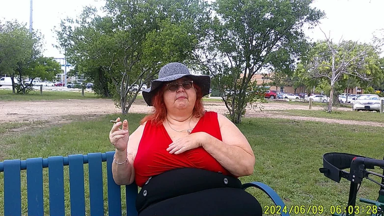 BBW nurse Vicki adventures with friends: Nurse Vicki Smoking in the Park on a Bench All...