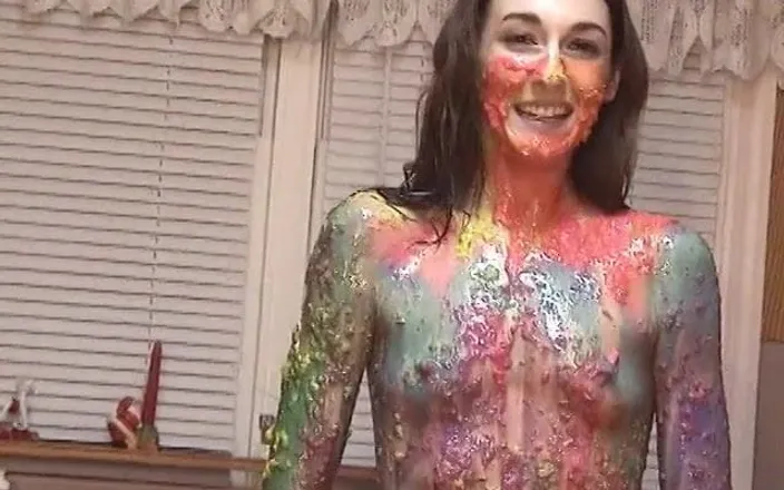 Solo Sensations: Horny Bitch in the Kitchen Is Playing Around in the...