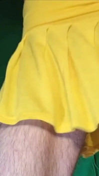 Flowery Seamless Thong with Yellow Skirt