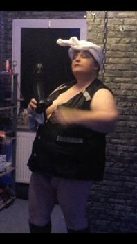 Sexy Housewife in a Lab Coat Cleans Intensively with Sexy Dildos