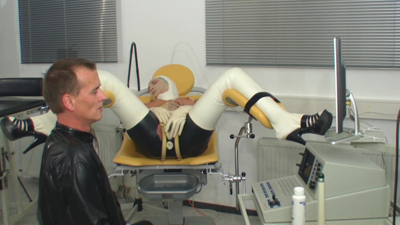 Rubber & Clinic Studio - 1ATOYS: Crazy ultrasound anal exam in rubber