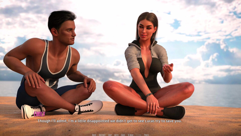 3D Cartoon Porn: Dominos Beach 17 : Emily et John’s Beach pratiquent la bouche à bouche