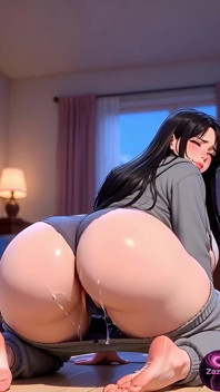穿着灰色汗水的女郎（ai生成）
