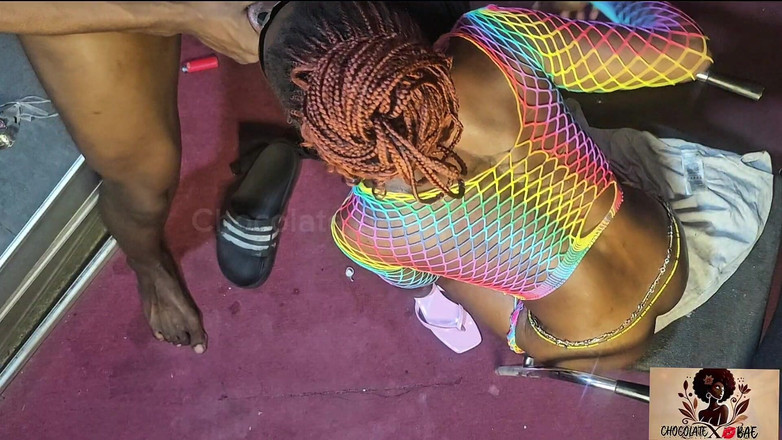 Naturelle Chocolat: Skyview Zaddy šuká moji šťavnatou kundičku Zezadu krémuje celé své velké černé péro!!