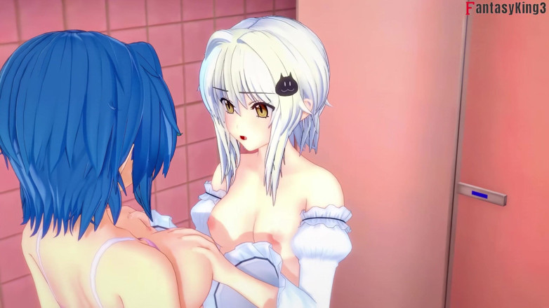 Fantasy king: Rias Titta på Akeno knulla och Xenovia &amp;Koneko lesbisk sex - Dxd...