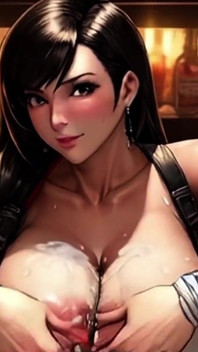 Big Titty Tifa mleczna pokojówka Serwuje wysokie okulary dla mężczyzn i kobiet z Midgar