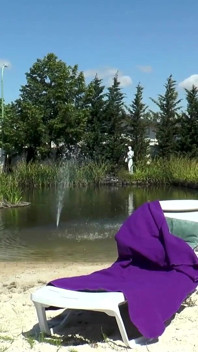 Hot babe with huge boobs does anal fuck outdoor