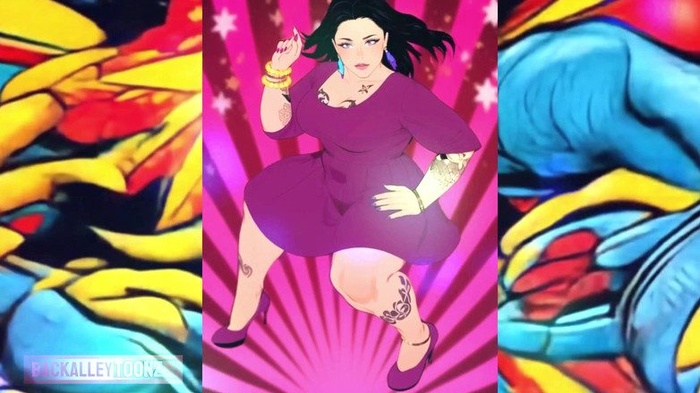 Back Alley Toonz: Sexig ebenholts BBW tjock stor röv hottie starlight