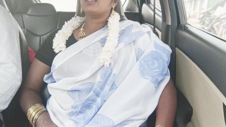 Telugu honey lips: E-2，完整视频，车内性爱，泰卢固语话，印度漂亮性感纱丽家庭主妇与女婿的浪漫之旅