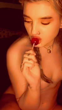 Playful Slut with Braided Hair, Being Nude, Playing Around & Sucking Big Lollipop
