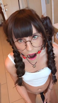 Useless Sissy Cock Tied to Pussy! Piss and Cum Like a Girl!