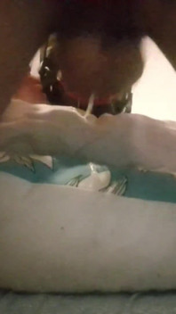 Laura throatfucked with a big lips gag has to swallow a huge load of cum