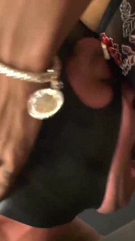 Two big cocked trannies cum in their slave's mouth