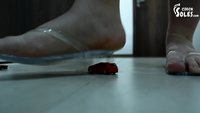 Czech Soles - foot fetish content: Giant Girl Crushing Cars Like There Were Toys