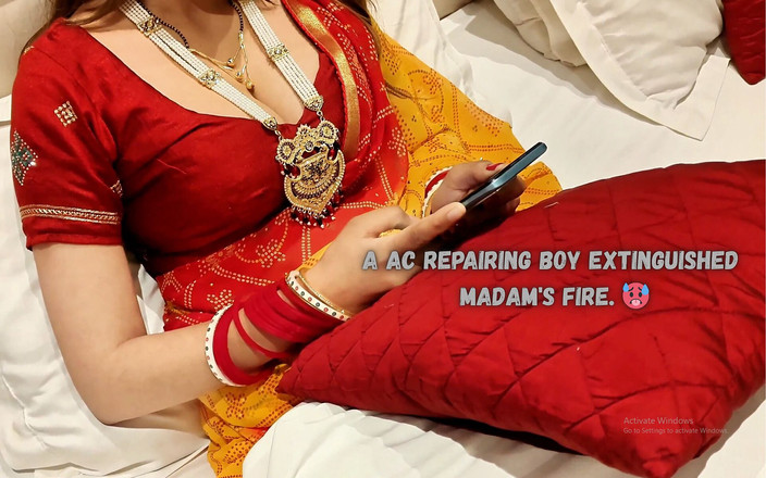 Sassysonia: Ремонтник кондиционера мужик трахнул чистую белую киску мадам, когда ее мужа не дома. в хинди аудио