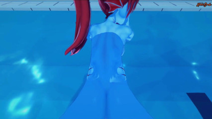 Hentai Smash: The mermaid Undyne gets POV fucked in the pool, creampie -...