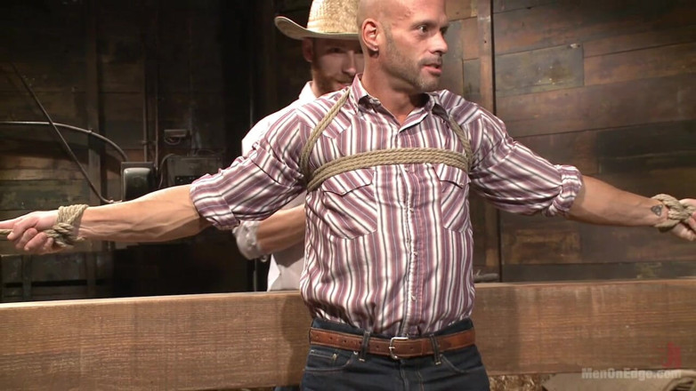 Men on Edge: Hot Cowboy Tied up for the First Time and Shoots...