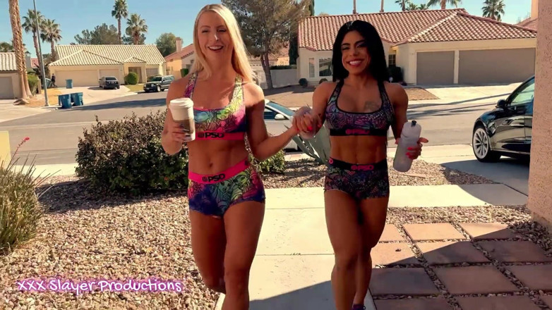 XXX Slayer Productions: Fit Babes End Workout with Cardio Pegging