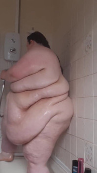 SSBBW Lady Brads shower & belly jiggles