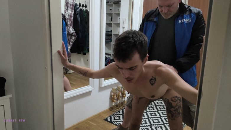 Cobalt FTM: Ftm Cumslut Waits with Door Unlocked for Older Stepdaddy Who...