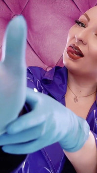 Asmr Video- Hot Sounding - Blue Nitrile Gloves Fetish Close up Video