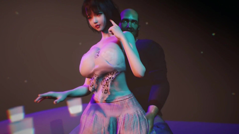 Why fuck so hard: 3D duże Japońska żona zdradza nieznajomego w barze