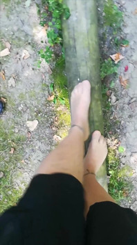 Outdoor Balancing in Pantyhose