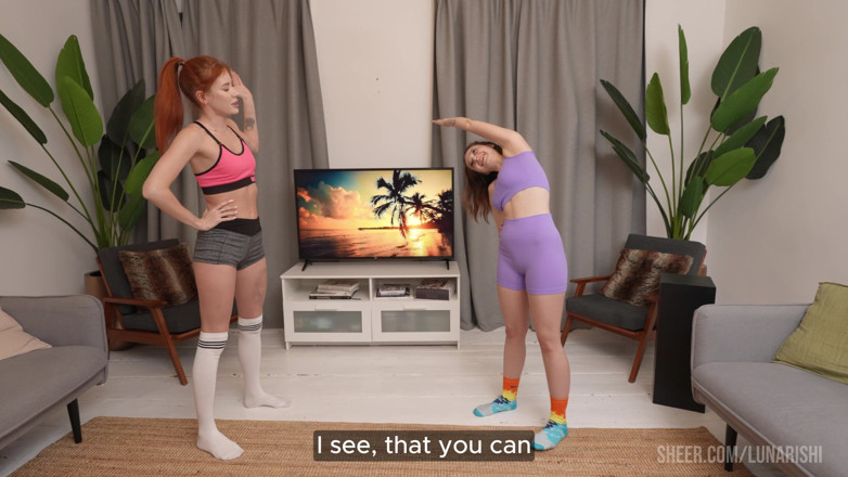 LunaRishi: Seductive Stretching Lesson Makes Girls Gasp with Orgasms
