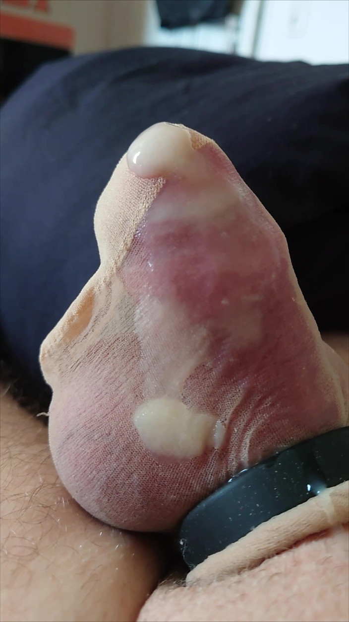Carmen_Nylonjunge: The Stocking, My Penis and Its Cum