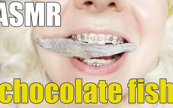 Arya Grander: Eating in braces food fetish chocolate