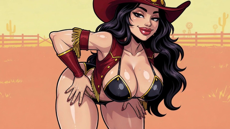 Huge Boobs: Animação sexy de vaqueiras