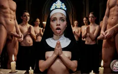 Quente Ai Nun - Blowbang &gangbang na igreja