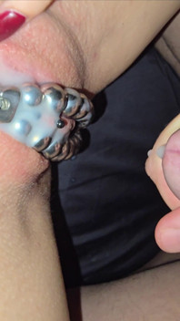 He Covers My Chastised Pussy in Cum