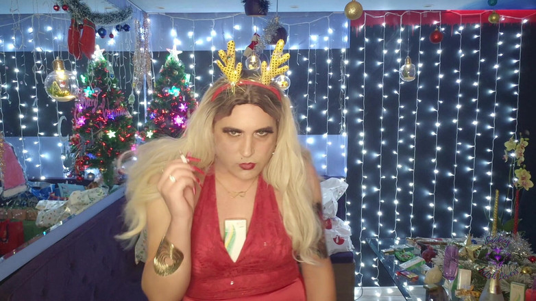 HollyCox: 看我抽烟 Misty 120 年代在节日红色特写