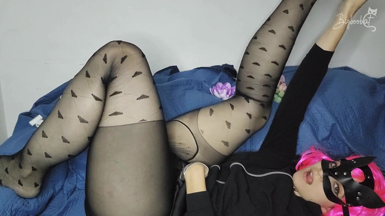 BigBoobCat: 내 작은 가면을 쓰고 내 거유를 괴롭히는 걸 지켜봐