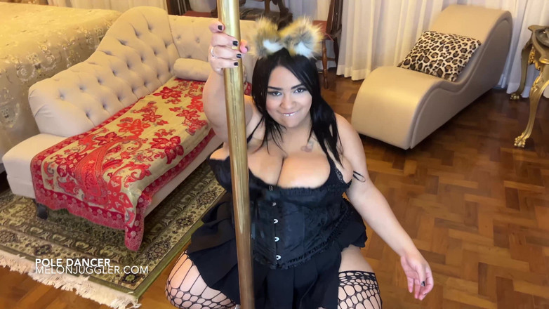 Busty BBW Latinas: Latina Busty BBW Slut Doll Pole Dance and Pussy Spreading