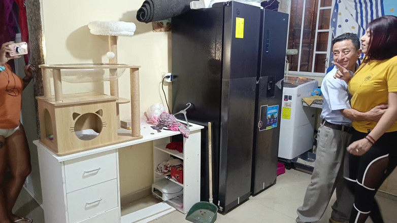 Lady: New Year's Threesome - Old Man Fucks His Two Busty, Curvy...