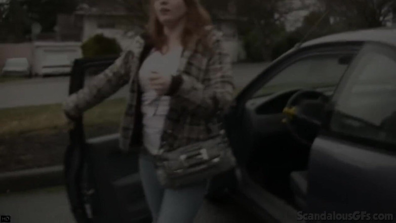 Scandalous GFs: Sexy teen girlfriend with petite boobs rides hardcore