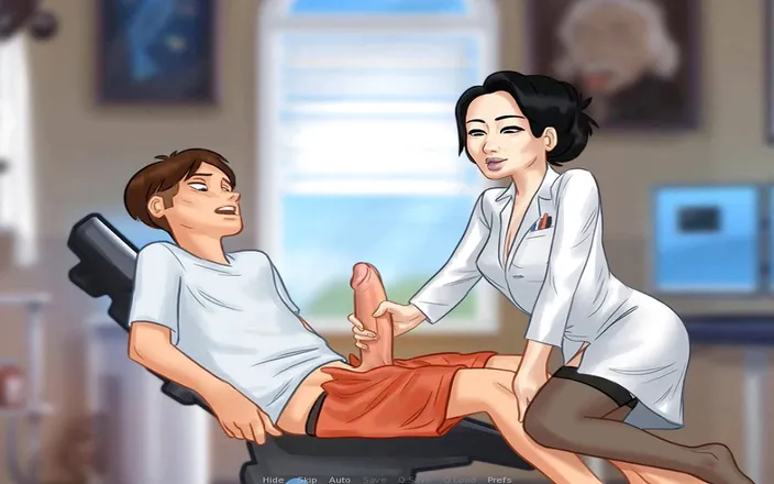 Hentai World: Summertime saga - Asian woman jerk my cock in college
