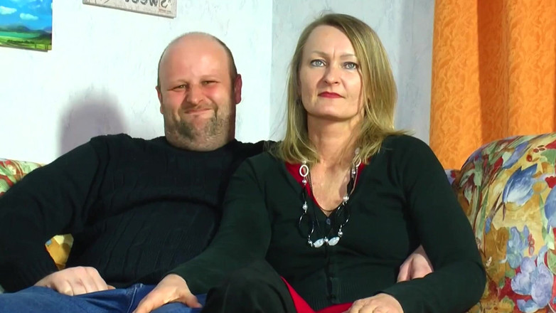 Deutsche Amateur Pornos: Husband Convinces His Matured Wife with Pussy Piercings to Have...