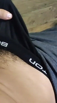 Horny Guy Playing with His Huge Throbbing Bulge in Underwear Ends up Moaning Until Orgasm