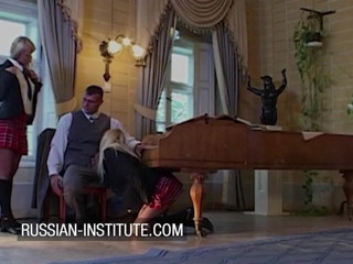 Russian Institute: The music lesson ends up in a threesome with two...