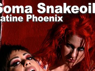 Picticon bondage and fetish: Soma Snakeoil și Satine Phoenix lesbiană cu jucării cu cunnilingus BDSM