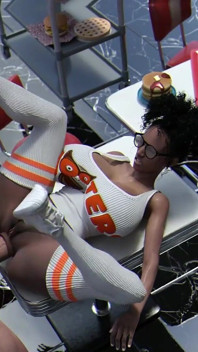 New Hooters Girl Anal Fucked on restaurant table by her Futa Manager - sassycomics.mp4