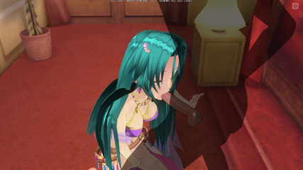 H3DC: 3D Hentai girl with blue hair touches her pussy and...